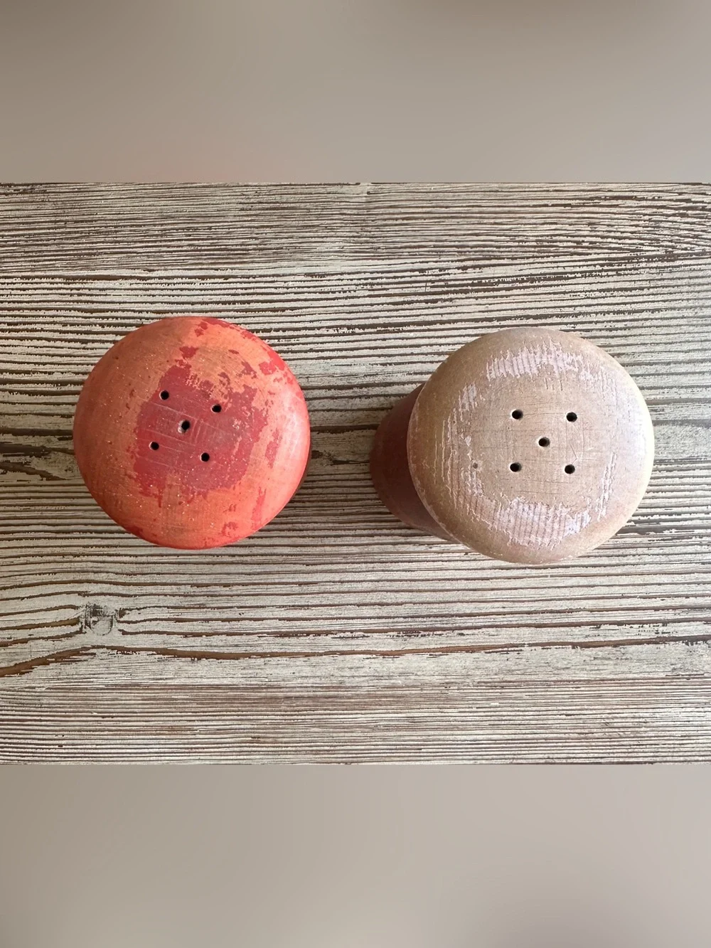 Vintage Chefs Salty & Peppy Wooden Salt and Pepper Shakers Japan 1950s